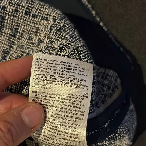 Banana Republic Tweed sleeveless top Navy blue & white Boho academia size small - Picture 8 of 12